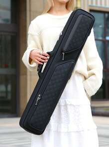 Estuche para taco de billar 3x4 que sostiene 3 tacos y 4 varas, estuche de transporte para taco de billar con asa y correa de hombro transpirable, bolsa acolchada para taco de billar con bolsillo frontal para accesorios, negro, regalo de Halloween