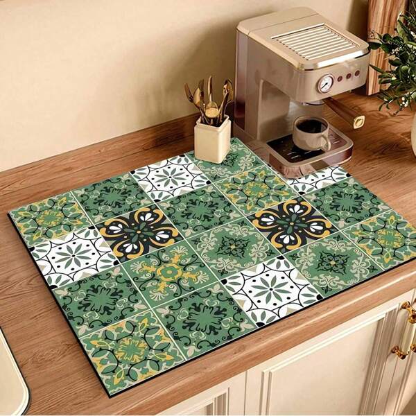 1pc Water Absorbent Pad For Bowls, Cups, Dishes, Coffee Makers, Kitchen Counters, Sinks, Faucets, Bathroom Counters, Toilet Cup Holder, Kitchen Utensils