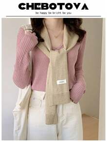 1 Áo len cardigan trơn nhãn màu cho nữ, áo len, khăn choàng, áo sơ mi, phòng máy lạnh, che vai cho váy - Nhiều màu - Xem 10
