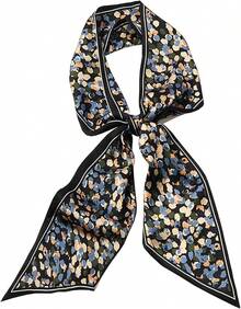 Pañuelo de bolso para carteras, pañuelos para el cabello de mujeres, bolsos, pañuelos largos y delgados, moda sedosa - Cartas de tarot A40 azules y blancas - Ver 10