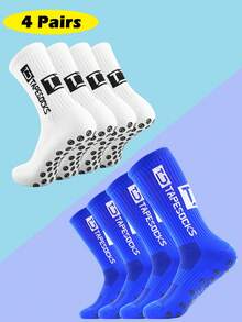 4/10 双男式足球袜，带防滑垫，防滑运动袜，适合足球/篮球/曲棍球 - 彩色 - 查看 14