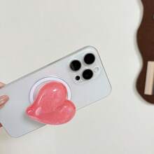 爱形闪光手机可扩展支架，多功能可旋转桌面支架，粘合和磁性选项兼容所有智能手机，兼容 、Android 手机，生日、家人、朋友的礼物，推拉式手机握把手机支架手机配件