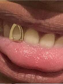 4pcs/2pcs/1PC Hallowmas Teeth Jewelry Hip Hop Simple And Fashionable 14K Gold Plating Hollowed-Out Teeth Copper Material Has A Smooth Surface Grillz Gold Grills For Teeth Grills For Teeth Women&Grills For Teeth Men Jewelry