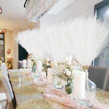 300pcs - Artificial Pampas Grass Imitation Reed Grass Random Colors, Beautiful Reed Flowers With Fluffy Stems For Wedding, Bouquet Arrangement Home Decor Back To School Season (Pink + White + Bean Paste)