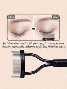 1pc Eyelash Comb Eyelash Separator Steel Needle Eyelash Comb Stainless Steel Dense Teeth Comb Portable Eyelash Curling Auxiliary Tool Makeup Tool Fake Eyelash Grooming Tool,Eyebrow Brush,Eyeshadow Brush,Spoolie,Spoolie Brush - Multicolor - View 6