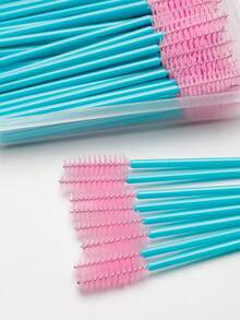 100pcs Crystal Solid Stem Eyelash Curler Brush, Eyelash Extension Makeup Tools Eyebrow Brush With Box - Multicolor - View 10