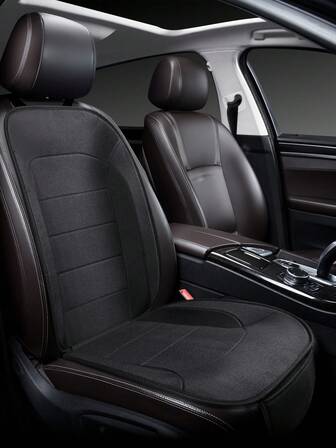 1PC Black Minimalist Car Front Seat Cushion – Breathable, Comfortable & Durable Fabric, All-Season Use, Fits Most Vehicle Models