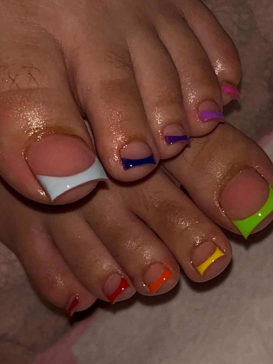 Bộ 24 miếng dán móng tay kiểu Pháp ngắn, nâng cấp bộ móng của bạn ngay lập tức! Bộ dán móng này có màu sắc rực rỡ và thiết kế đa dạng, bao gồm kiểu móng ngọt ngào và cá tính, kiểu móng thời thượng và bộ dán móng đầy đủ đa năng, phù hợp cho phụ nữ vào mùa hè, kỳ nghỉ, bãi biển, tiệc tùng và các dịp khác. Sản phẩm chăm sóc móng, móng chân mùa xuân và mùa hè. - Nhiều màu - Xem 1