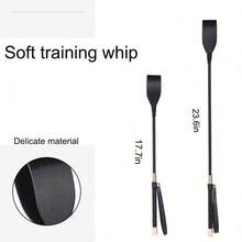 1pc PU Leather Riding Crop, Soft Riding Whip With Non-Slip Braided Handle And Wrist Loop, Equestrian Training Tool
