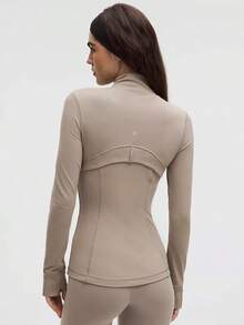 Define Jacket Nulu Women's Lightweight, Full Zip Running Track Jacket-For Yoga Gym Running-Sweat-Wicking-Yoga-All Seasons Sport-Spring/Summer-Autumn/Winter-Back To School - Warm Ash Grey - 查看 3