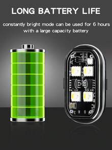 1/2/4 件摩托车飞机灯，酷炫摩托车装饰灯 RGB USB 充电 LED 汽车导航灯 - 彩色 - 查看 6