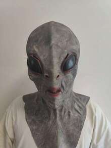 1 Piece, Halloween Alien Vampire Costume Anime Cosplay Sci-Fi UFO Alien Mask Horror Headdress Latex Mask Synthetic Latex Realistic Mask Fun Full Neck Headdress Prank Props Daily Role Play Costume Shooting Props Bar, Club Rave Party Supplies, Stage Performance Accessories (Latex Material Has A Slight Odor)