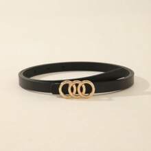 3pcs Women's Casual Neutral Style Assorted Color PU Leather Belt Summer, School