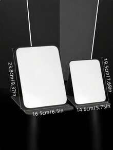 1 件简约浴室化妆镜，便携式桌面梳妆镜，适用于办公桌、家用、可调节独立式化妆镜，适用于卧室、宿舍、家居装饰、浴室配件 - 黑色 - 查看 5