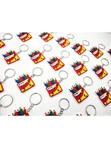 Lembrancinha Escolar 10un Chaveiro Emborrachado Mimo Alunos - Multicolorido - Visão 3