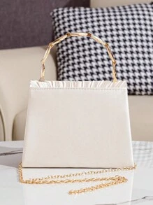 New Flower & Pearl Decor Party Handbag, Elegant & Sweet Style Clutch Purse For Women, Suitable For Formal Event, Party Dress, Cell Phone, Lipstick, Fashion Versatile