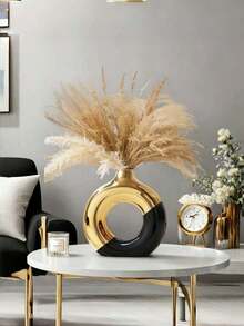 1个5.5英寸陶瓷甜甜圈花瓶，圆形花瓶，适合种植芦苇草，北欧现代装饰花瓶，陶瓷花瓶装饰品，适用于婚礼、卧室、客厅、咖啡桌、办公室、圣诞礼物等场合。（如果您对尺寸有疑问，请参考尺寸表并谨慎购买） - 彩色 - 查看 12