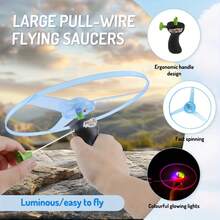 10Pcs LED Pull String Flying UFO, Outdoor Party Toys, Suitable For Birthday Gifts, Holiday Gifts, Party Gifts, Outdoor Party Carnival Supplies(1/5/10pcs)