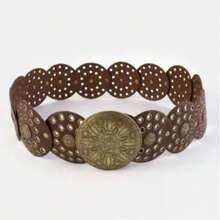 1pc Free-Spirited Circle Ladies' Belt - Coffee - View 3