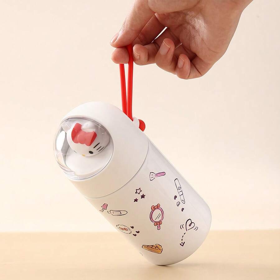 Miniso زجاجة عزل حراري من Hello Kitty من Sanrio، كوب أنمي كاواييي سعة عالية، كوب كرتوني محمول صغير وجميل، كوب شرب محمول 280 مل/9 أونصة