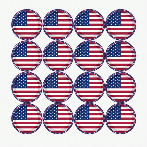Platos desechables, 16 PIEZAS Platos del 4 de julio, Platos desechables patrióticos con estampado de bandera americana de 9 pulgadas, Decoraciones del Día de la Independencia para fiestas, Juego de platos desechables para Día de los Veteranos, Día Conmemorativo, Reuniones electorales.