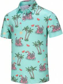 Mens Polo Shirts Funny Golf Shirt For Men Short Sleeve Performance Moisture Wicking Dry Fit Golf Polo Shirts For Men