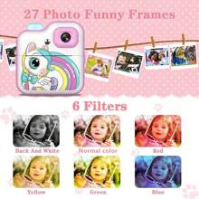 Instant Print Camera For Kids, Christmas Birthday Gift For 6 7 8 9 10 Years Old Girls, Kids Camera Instant Print, Portable Travel Camera Toy For 3-12 Years Old Girls, Fun & Educational Toy For Boys & Girls