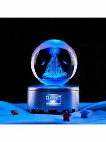 Crystal Table Lamp Our Lady Of Aparecida Patron Saint Of Brazil Faith LED Christmas Gift Ball - Black - View 3