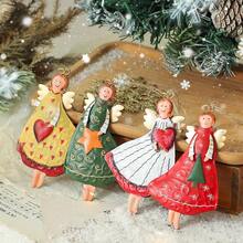 1PCS Vintage Iron Art Pendant Snowman Santa Claus Bell Christmas Tree Decoration