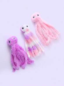 Random Color 1pc Cute Octopus Shaped Plush Toy For Cats - Multicolor - View 5