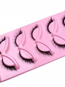 5 pares de pestañas postizas Cat Eye, pestañas largas con apariencia de ojos de gato, pestañas finas y atractivas con efecto alargador y grueso - Pestañas Ojos de Gato - Ver 5