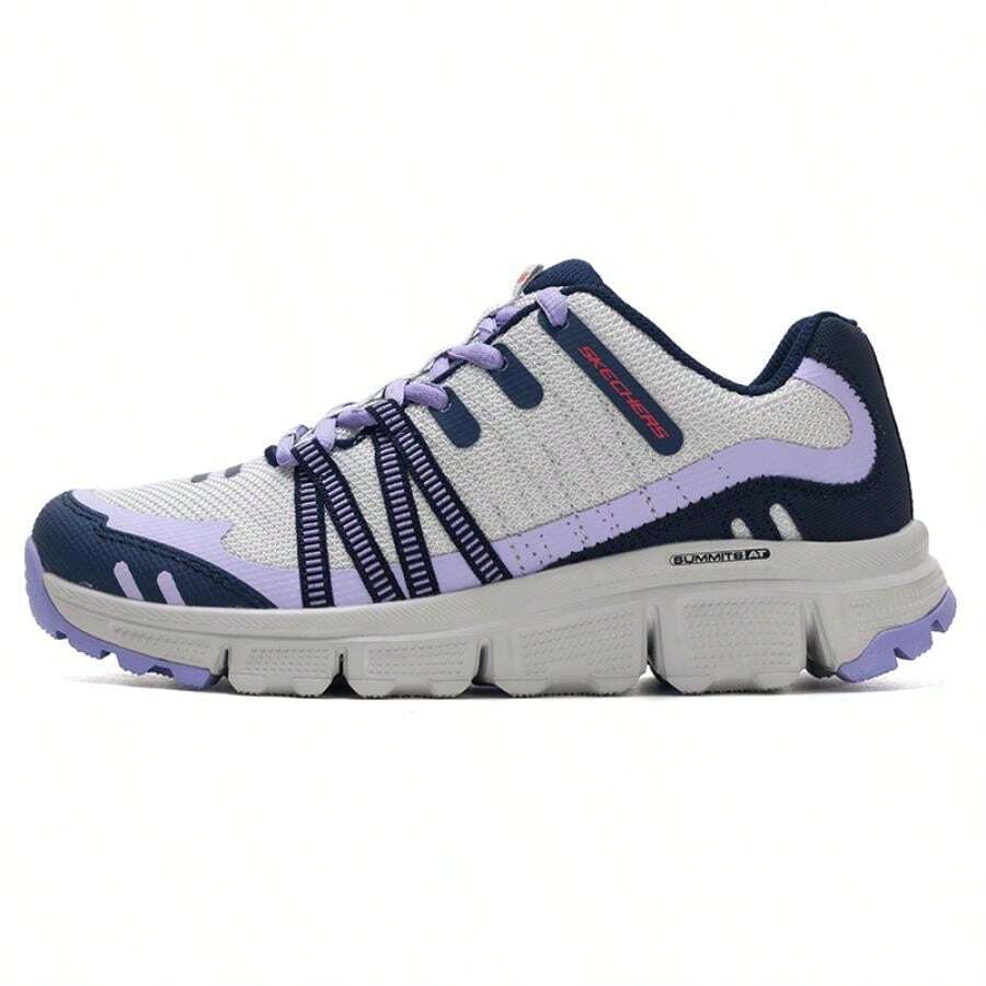 Skechers 女士户外鞋,系带户外鞋,户外旅行日常休闲轻便舒适运动休闲鞋 180149-NVPR - 海軍藍色/紫色 - 查看 1
