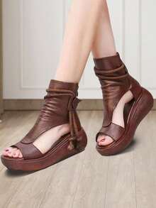 Women Platforms & Wedge Sandals - Brown - View 1