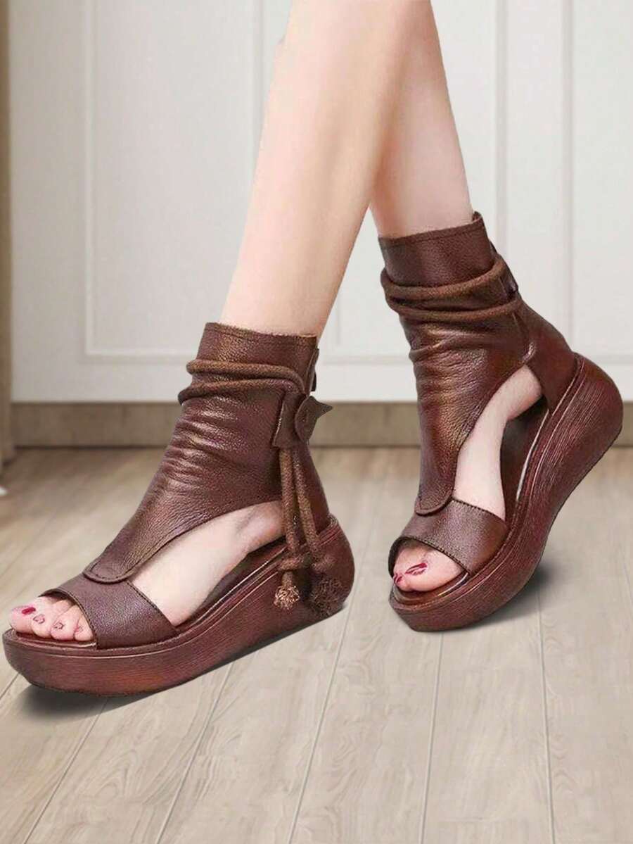 Women Platforms & Wedge Sandals - Brown - View 1