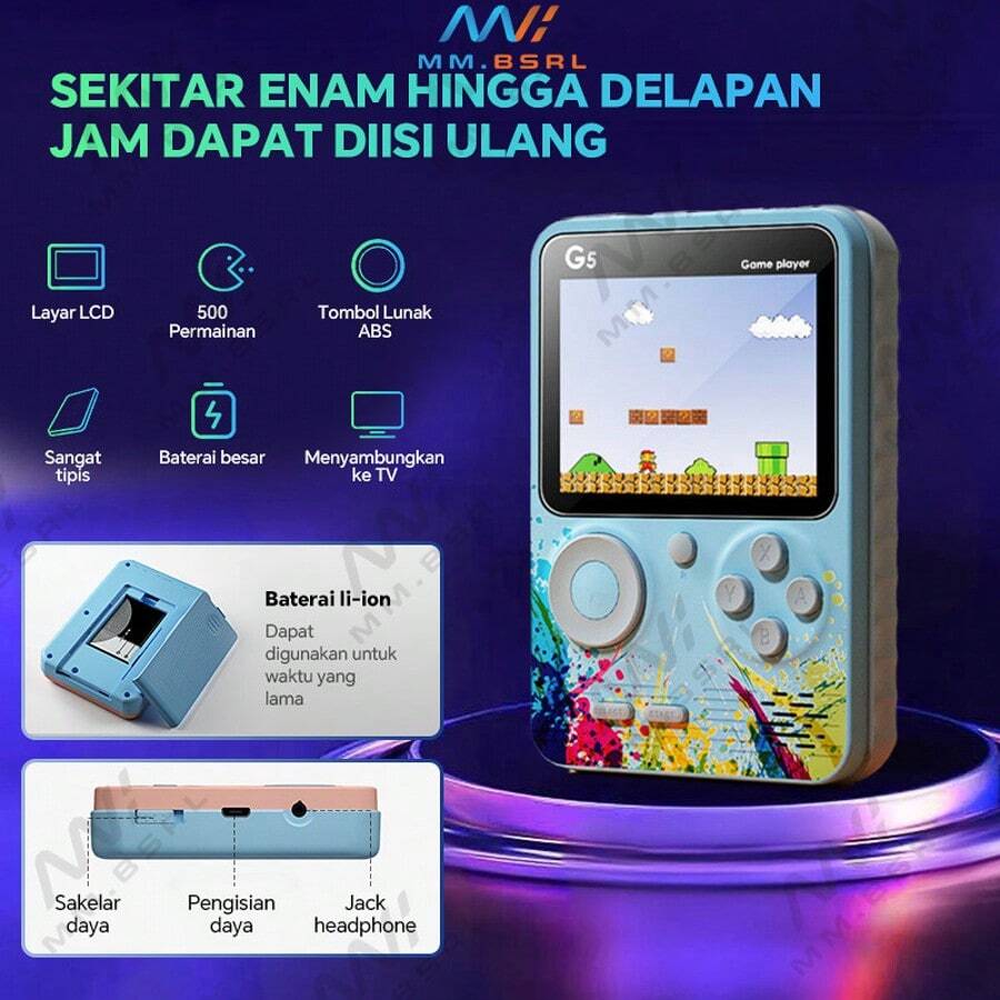 Retro Mini Handheld Spielekonsole für Kinder und Erwachsene - 3,5'' HD Bildschirm tragbarer Videospielplayer mit AV-Ausgang, wiederaufladbarer Akku, 500 Klassische Spiele - Weihnachts-, Halloween-, Erntedankfest-Geschenke