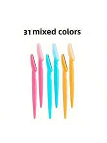 Set di 30 pezzi di rifinitore per sopracciglia, rifinitore per sopracciglia, rifinitore con manico lungo, rifinitore per sopracciglia, strumento di bellezza, utilizzato per modellare e rifinire le sopracciglia, strumenti per esfoliare e esfoliare, rasoi, strumento di precisione per esfoliare le sopracciglia, lame per rasoi per viso e collo