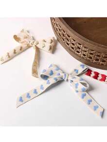 1 pieza de cinta de rizo de algodón con estampado de corazón, 3 tamaños para ramos de flores, envoltura de pasteles y regalos, manualidades DIY