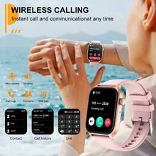 PEJE Women's Smart Watch, 1.83" Outdoor Digital Fitness Tracker, Multifunctional For Workout & Daily Wear, Compatible With IOS & Android, 230mAh Battery, Supports Wireless Calling & Notifications, Remote Camera/Music Control, 100+ Sports Modes, Great Gift - Black - View 7