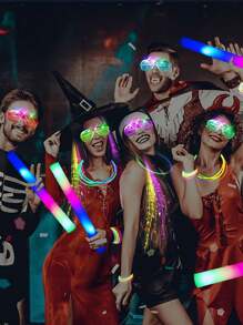 6/12pcs LED Light Up Glasses, Multi- Colors Shutter Shade Glow Glasses, Wireless Flashing Luminous Glasses, 3 Modes Flashing Light Party Glasses, Glow In The Dark Party Supplies, Party Gifts Birthday Party Gifts(Random Color)