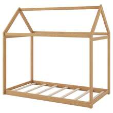 MERAX Twin Size Wooden House Bed, Wood Color - Gỗ - Xem 6