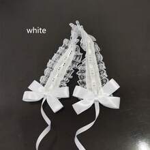 1pc Bowknot Bohemian Polyester Lolita Lace Headband, Versatile Lolita Lace Headband, Sweet Headband Accessory; 5pcs Japanese School Girl/Magical Girl Sakura Xie'Anran Style Hair Clips; 1 Pair Handmade Cute Japanese Angel Wings Hair Clips, Crystal Bowknot Decor Hair Clips - Bow Headdress - View 6