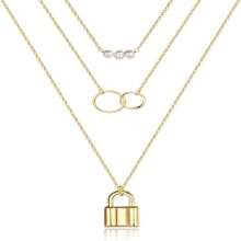 Gold Layered Necklaces For Women - 14K Gold Plated Handmade Multilayer Bar Pearls Coin Disc Moon Butterfly Medallion Adjustable Dainty Layered Choker Necklaces For Women Jewelry
