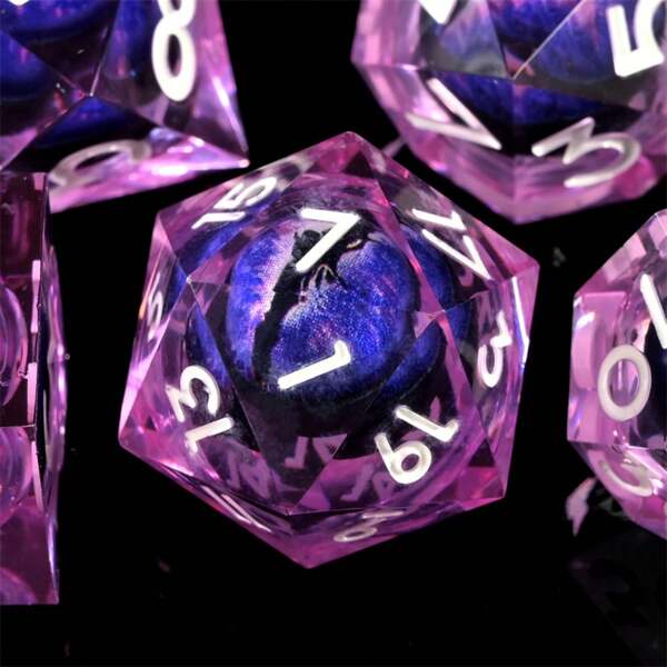 7pcs/Set Eyeball Resin Polyhedral Dice Set, Suitable For Role-Playing Games And Tabletop Games, D&D Dice, Dungeon And Dragons Board Games, Great Gift For Thanksgiving And Christmas