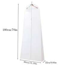 1pc/2pcs Breathable Garment Bag For Wedding Dress, Bridal Gown, Evening Dress, Suit Jacket, Anti-Dust Storage Bag, White Garment Cover For Closet Or Travel, Fits Long Dresses, Transparent Dress Bag Clothing Protective Cover, Dust-Proof Clothing Cover, Wardrobe Protective Cover, Clothing Dust-Proof Cover, Clothing Cover, Long Clothing Cover, To Prevent Dust, Moisture, Insect Pests, Travel Clothing Bag, Portable Clothing Cover, Wrinkles And Quality Degradation, Suitable For Hanging Dresses, Wedding Dresses Or Business Suits. Wedding Dress Storage,Personalized Wedding Favors,Wedding Decor,Groom Dust Cover,Bride,Bridal,Best Man, Bridesmaid