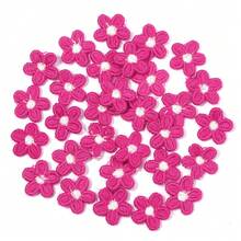 30 件/包 5 瓣迷你花朵刺绣布贴，彩色花卉缝纫装饰贴，适用于 DIY 服装、裤子、袜子、鞋子、帽子和织物修补