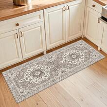 1/2 Set Washable Oriental Area Rug - Rugs For Living Room Soft Carpet For Bedroom Waterproof Floral Distressed Indoor Resistant Non-Shedding Floor Carpets-Beige - Beige - View 12