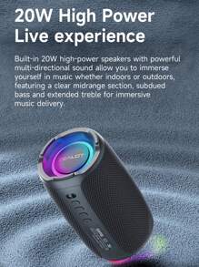 ZEALOT ZEALOT Wireless Speaker IPX7 Waterproof Wireless Speaker With 20W Loud Stereo Sound Outdoor Portable Speakers With Wireless 5.2 6H Playtime RGB Light Long Battery Dual Pairing For Home Party