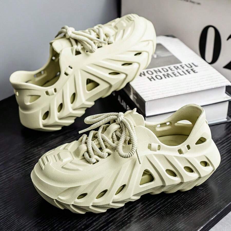 Męskie oddychające, siateczkowe sandały outdoorowe, nowe letnie wsuwane buty do wody, sportowe klapki plażowe, unisexowy design - Zielony - Zobacz 1