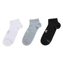 Under Armour 1 Pack Of 3 Pairs Unisex UA Essential Low Cut Lightweight Comfortable Casual Outdoor Sports Socks - Black/white/gray - View 6