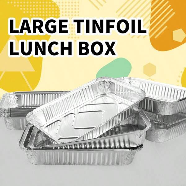 20pcs Large Disposable Aluminum Foil Baking Trays, 2200ml, Suitable For Freezing, Grilling, Oven Baking